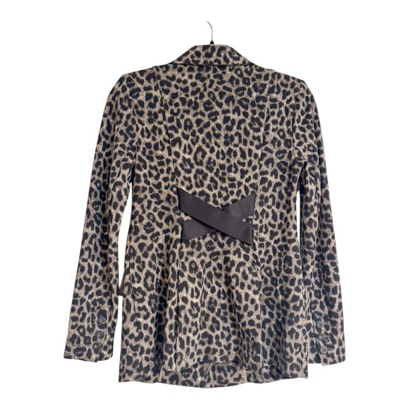 CAbi Jungle Jacket Leopard Print Stretch Blazer Black and Gray Women's Size 2 - Picture 6 of 9